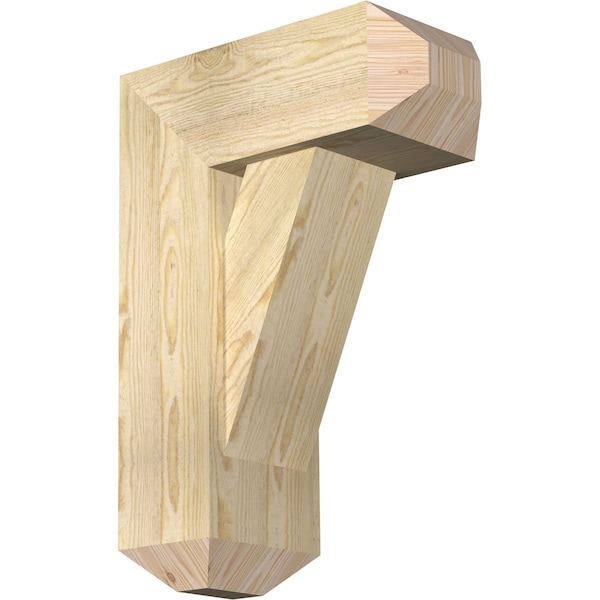 Ekena Millwork Traditional Craftsman Rough Sawn Bracket w/ Offset Brace, Douglas Fir, 8"W x 18"D x 26"H BKT0806X18X26TRA04RDF - main